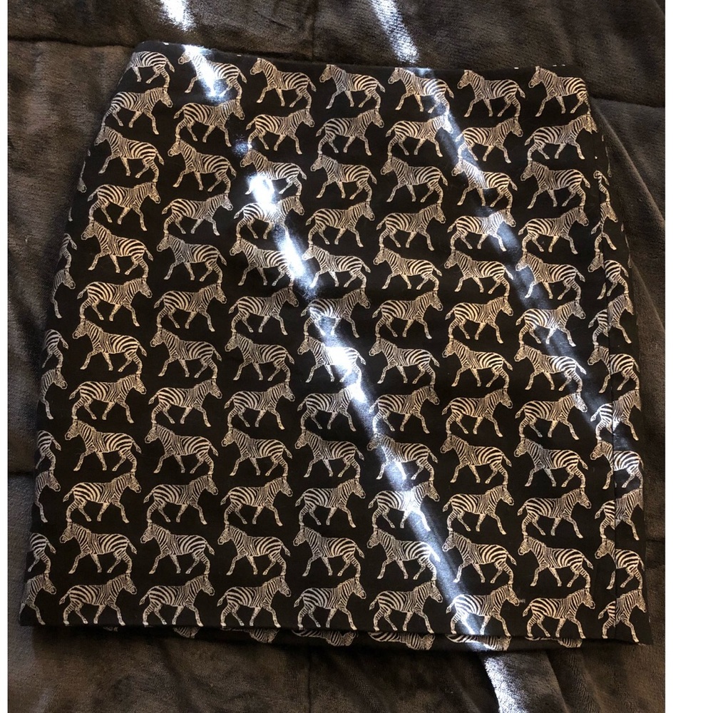 J Crew pencil line zebra skirt